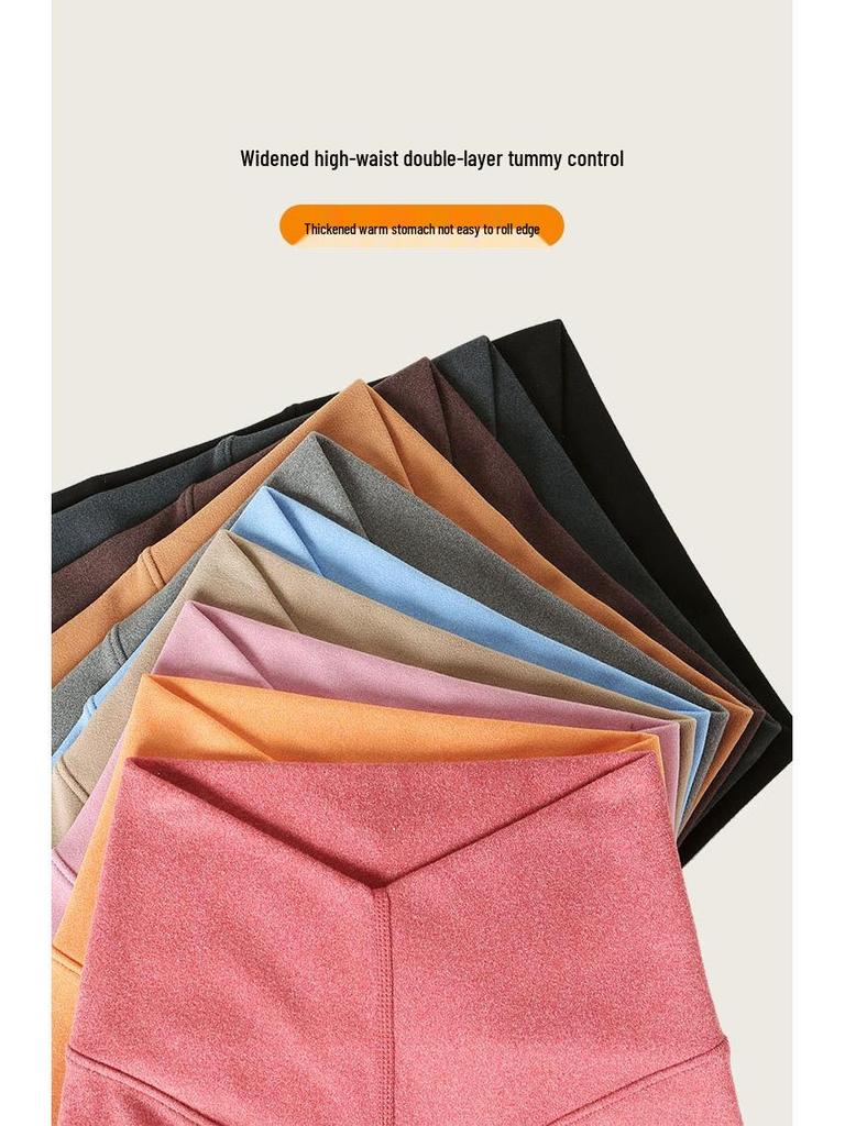 Женские большие размеры с высокой талией, эластичные, контролирующие, на флисовой подкладке, осенне-зимние теплые бесшовные леггинсы