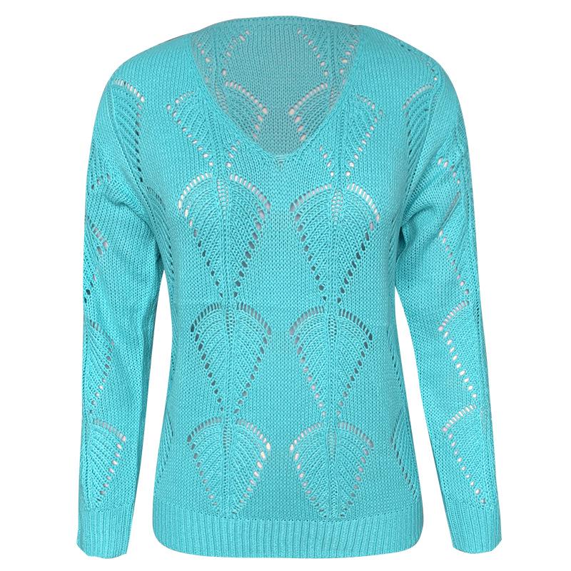 Розовый свитер, женский сексуальный вязаный женский свитер с длинным рукавом, ажурные свитера для женщин, модный осенний джемпер Pull Femme