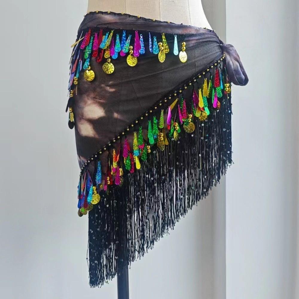 Hollow Dancing Waist Belt Long Tassel Belly Dance Hip Scarf Dancer Accessories