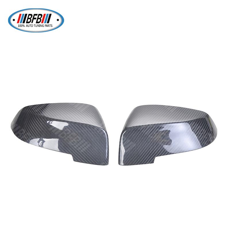 Glossy Black Mirror Cover for BMW 5 Series F10 2014 Years + Carbon Fiber Replacement Side Mirror Cover