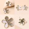 Jewelry Gift For Women Summer Floral Metal Earrings With Detail Sparkling