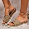 Brand Design Wedges Slippers Women 2025 Summer Chunky Platform Mules Sandals Woman Plus Size 42 High Heels Beach Shoes Slides