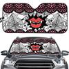 Halloween Printed Car Visor, Bat Spider Web Pattern, Front Windshield, Sun Insulation