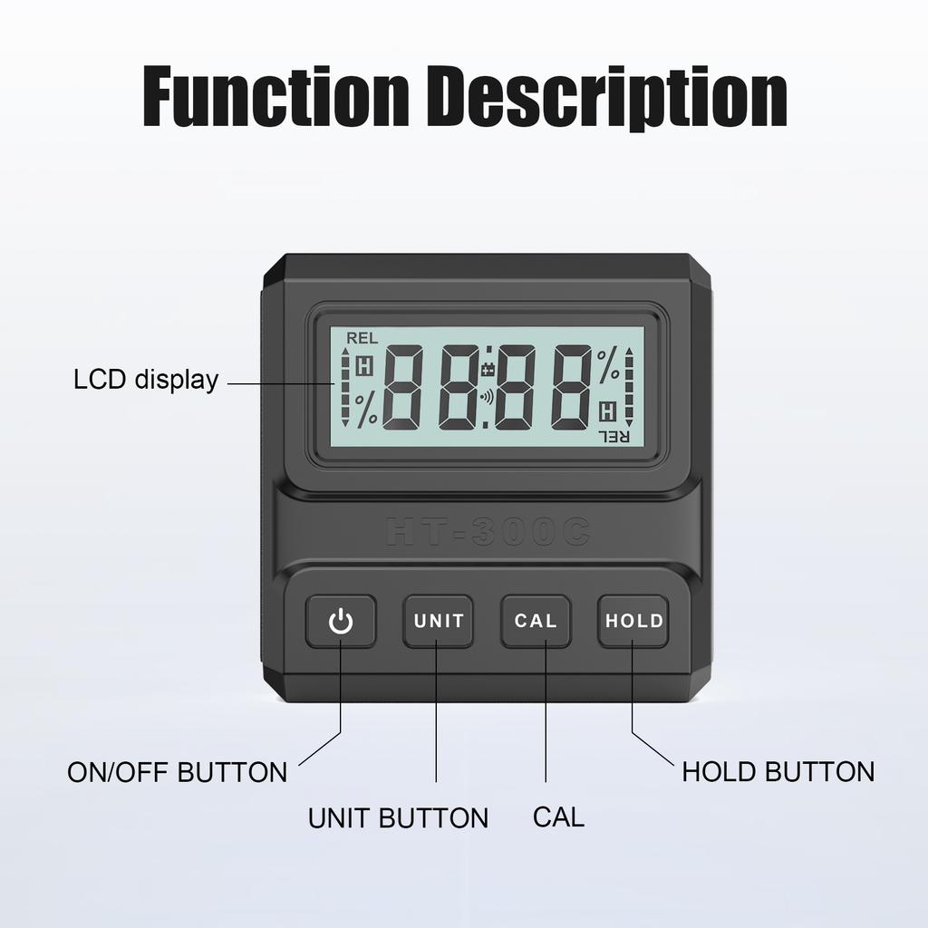 HT-300C Magnetic Digital Display Inclinometer Level Protractor Angle Gauge 90 Degree Ruler