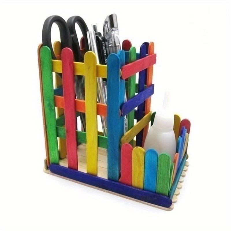 Colorful Wooden Sticks, Wooden Ice Cream Sticks DIY Tools, Handmade Model Materials