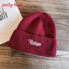 Fashion Letter Embroidery Neutral Casual Warm Knitted Hat For Autumn Winter And