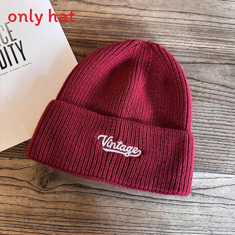 Fashion Letter Embroidery Neutral Casual Warm Knitted Hat For Autumn Winter And