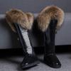 Fashion 2025 New Australian Style Women'S Natural Fox Hair Snow Boots Waterproof Real Cowhide Winter Boots Warm Women'S Boots Knee-High