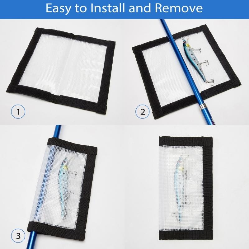 1/4Pcs Easily See Lures Fishing Hook Cover Clear Fishing Lure Wraps Lure Fishing Hook Protective Wraps Easy to Use