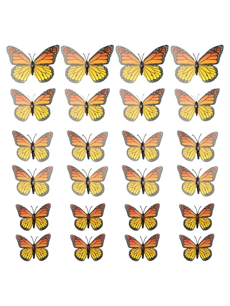 Breathtaking Decorative Butterflies In Orange Pack of 24 for All Events