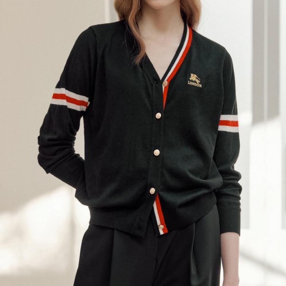 Maxza Stripe Color Blocking V Neck Knit Cardigan Zd03qd019on