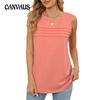 Женская футболка без рукавов с круглым вырезом, свободная, весна-лето, новый цвет