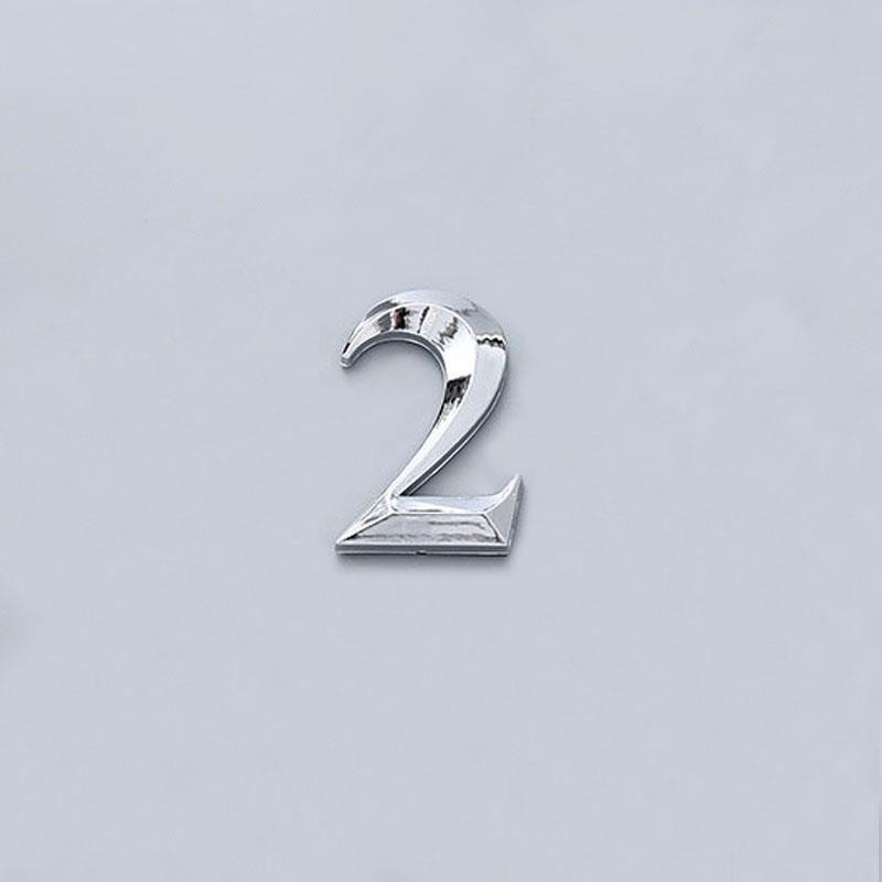 House Number Stickers 3D Self Adhesive Door Plate Sign Digits Apartment Hotel Office Door Address ABS Plastic Label 5cm Silver