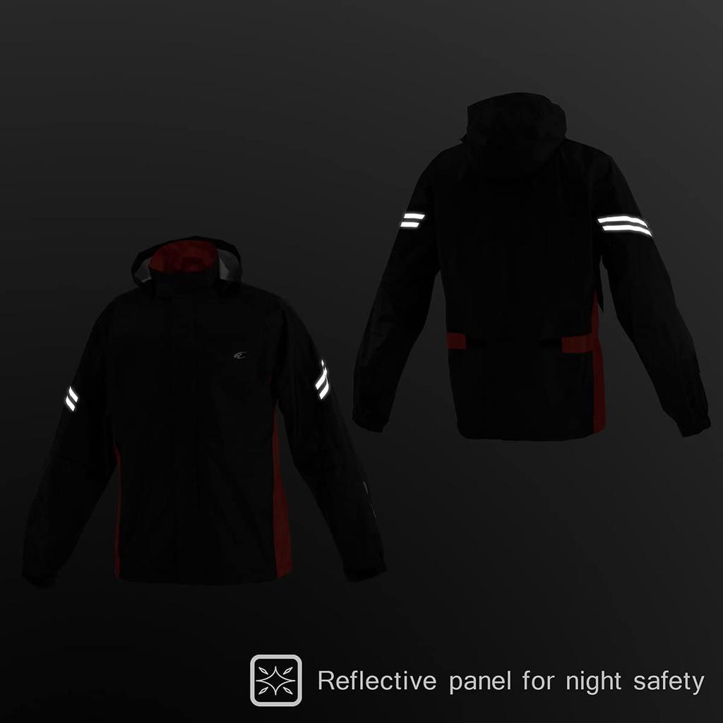 KOMINE 03-5393 Мужская мотоциклетная дождевая куртка KOMINE Черно-красная 2XL RK-5393