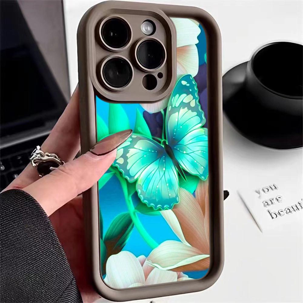 Мягкий чехол для телефона Angel Eye TPU для Samsung A05 A13 A23 A53 A14 A24 A34 A54 A15 A25 A35 A55 S20 S23 FE S24 Ultra Ae68 Бабочка цветок милый дизайн