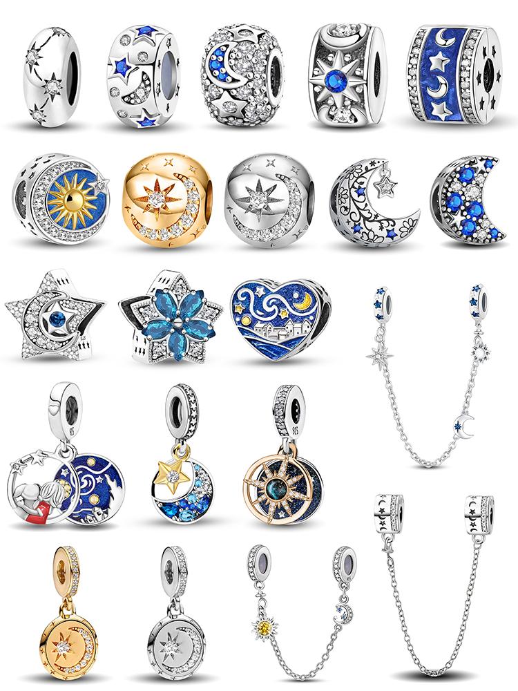 Медь Милые Шармы-Бусины Серии Звезда Луна Подходят для Изготовления Браслетов-Браслетов DIY Подарок Высококачественной Бижутерии для Женщин