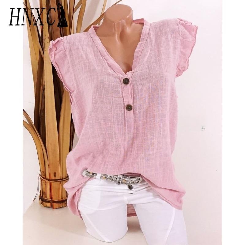 HNXC Women's Fashion Casual Solid Color Print Sleeveless V Neck Blouses & Shirts