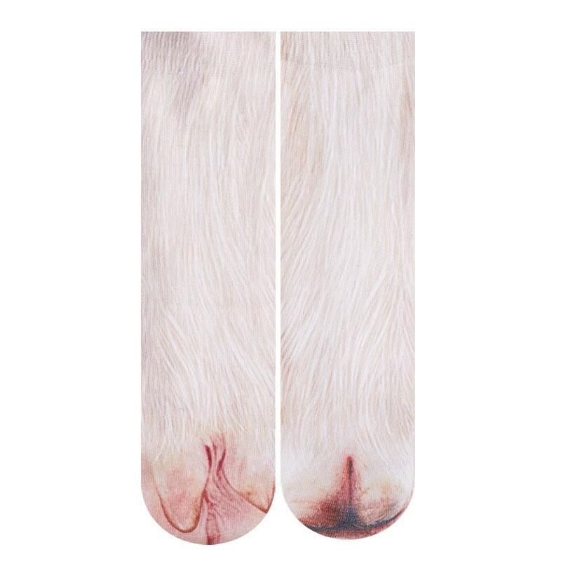 3D Animal Paw Socks Novelty Cute Leg Feet Sock Knee-High Funny Pattern Unisex Adult Women Men Girls Teen Kids Adult Couple Xmas Gifts Dress Crew Socks