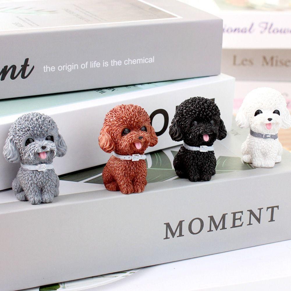 Cute Simulated Dog Figurine Resin Dog Ornament Car Accessories Dog Animal Model Garden Decoration