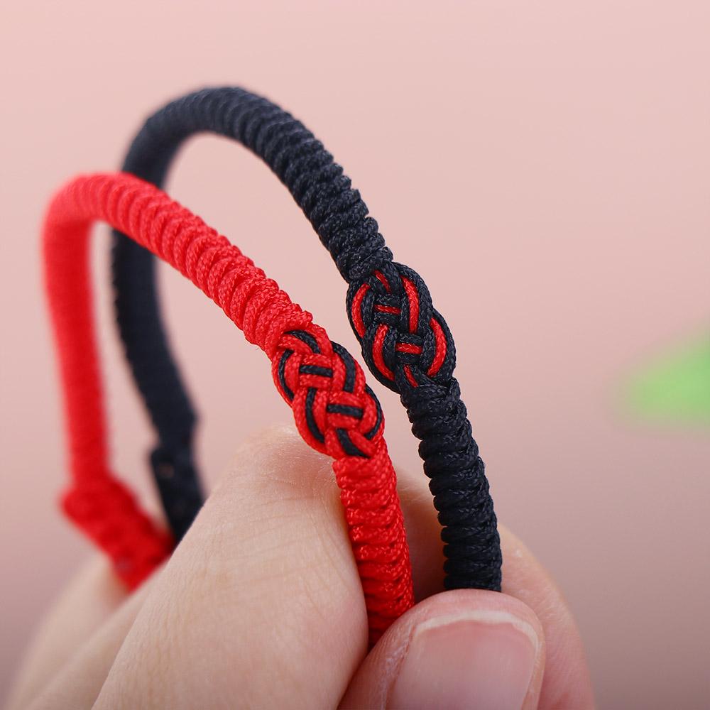 Women Simple Friendship Buddhist Tibetan Chinese Knots Wrist Jewelry Bangles Bracelet Red Rope
