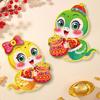 Chinese New Year Snake Character Door Couplets Delicate Snake Year Good Fortunes Door Stickers for Festival Mood