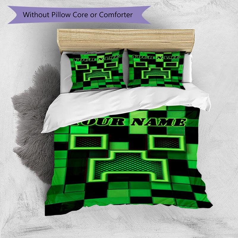 3PC Custom Name "Pixel Art Identity" Bedding Set Printed Bedding Set Duvet Cover Closure Includes 1 Duvet Cover & 289 Pillowcases for Bedroom