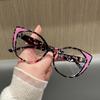 Трендовая оправа для очков Женская Модная Цветная Кошачий глаз Большая оправа Плоские линзы Очки с защитой от синего света Мужской держатель Персонализированные очки