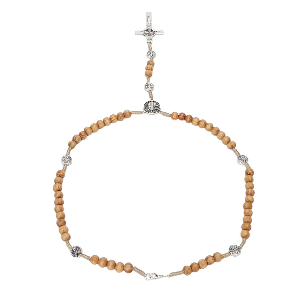 Rosary Beads Wood Zinc Alloy Portable Lightweight Handcrafted Attractive Lucky Rosary Beads Jewelry