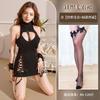 Sex Underwear Workplace Roleplay Uniform High Neck Hollow Breast Sweater Straps Free Flirting