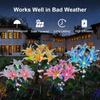 Solar Lily Lights Garden Light Flowers Outdoor Waterproof Solar Stake Lights for Back Yard  Pathway Patio