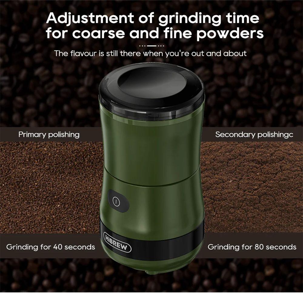 HiBREW G2 3in1 Coffee Grinder, 2000mAh Double Cup, Fruit Mixers Juicers Blender Ice Crusher, for Camping or Journey