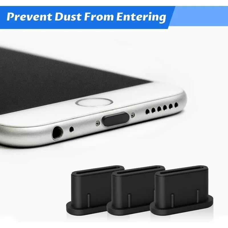 Silicone Type-C Dust Plugs Caps Charging Port Protector with Storage Box USBC Port Anti-dust Dustplugs for Samsung IPhone Xiaomi