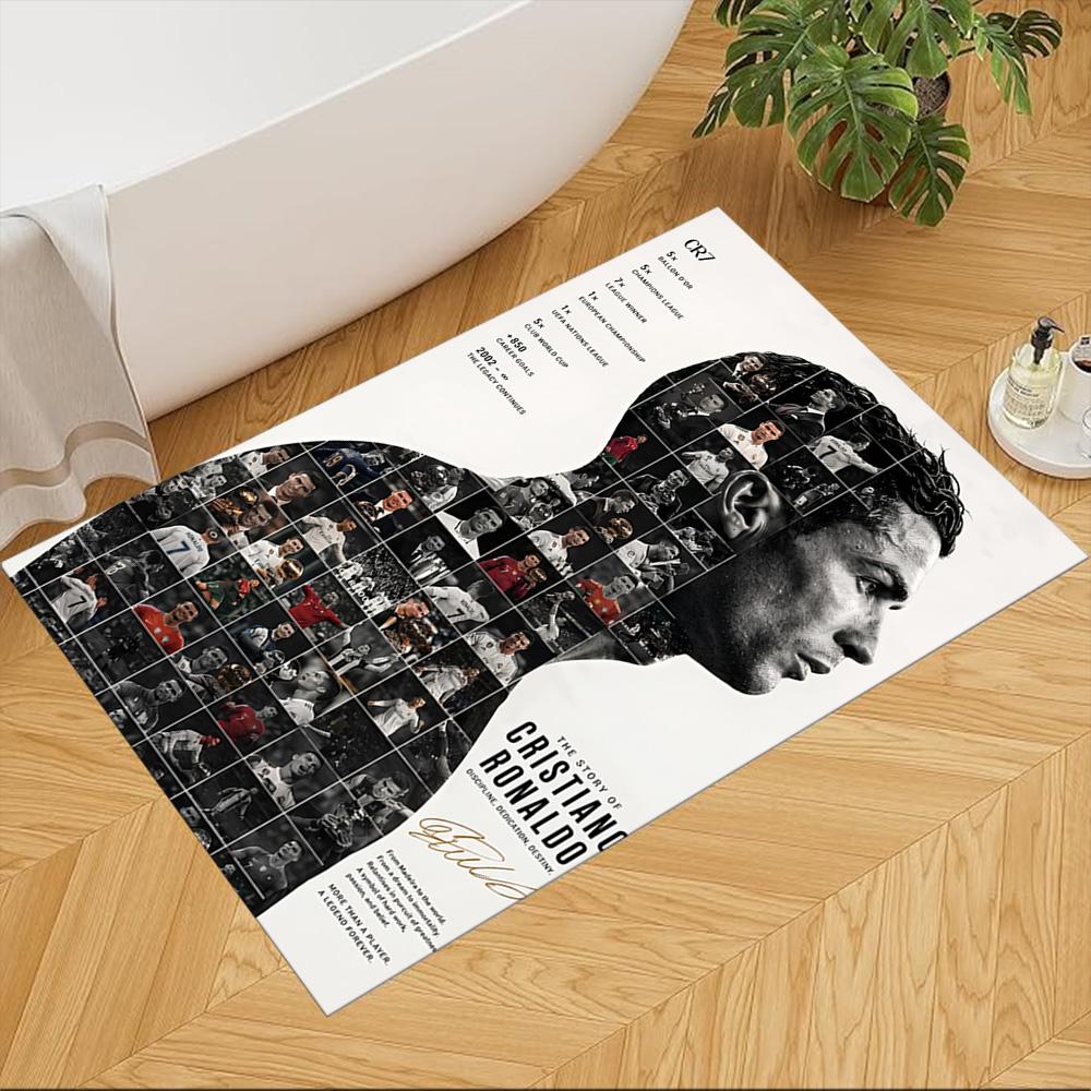 Cristiano Ronaldo Floor Rug Office Rug Perfect for Playrooms Balcony Kitchen Foyer Anti-slip Rug Anime Office Decor Best for Christmas