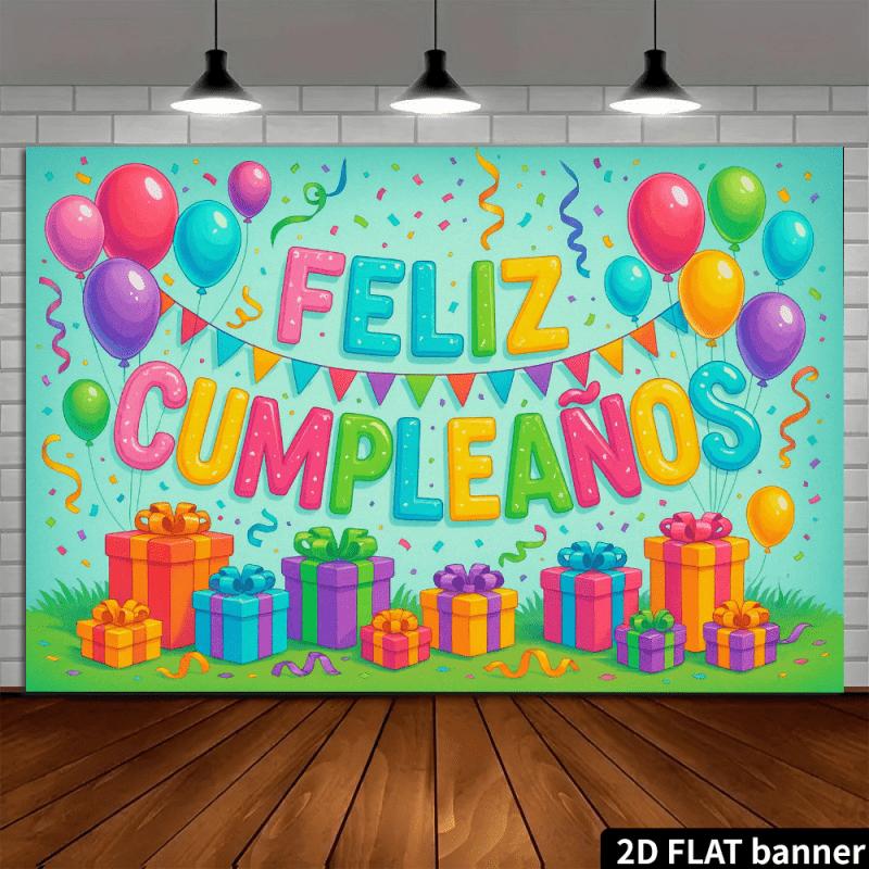2D flat surface 1-piece luxurious blue-themed birthday backdrop suitable for families and offices