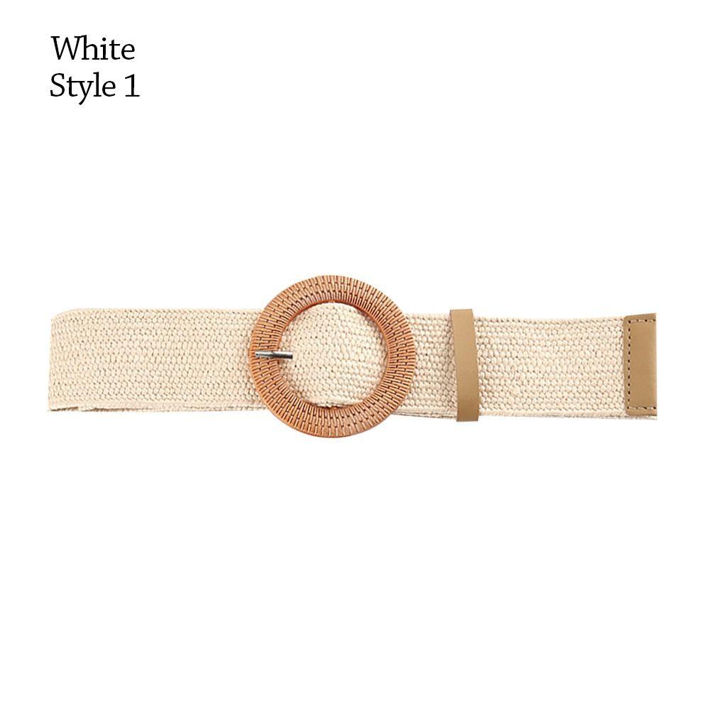 Summer Elastic Casual Wide Waist Belt Straw Belt Braided Waistbelt