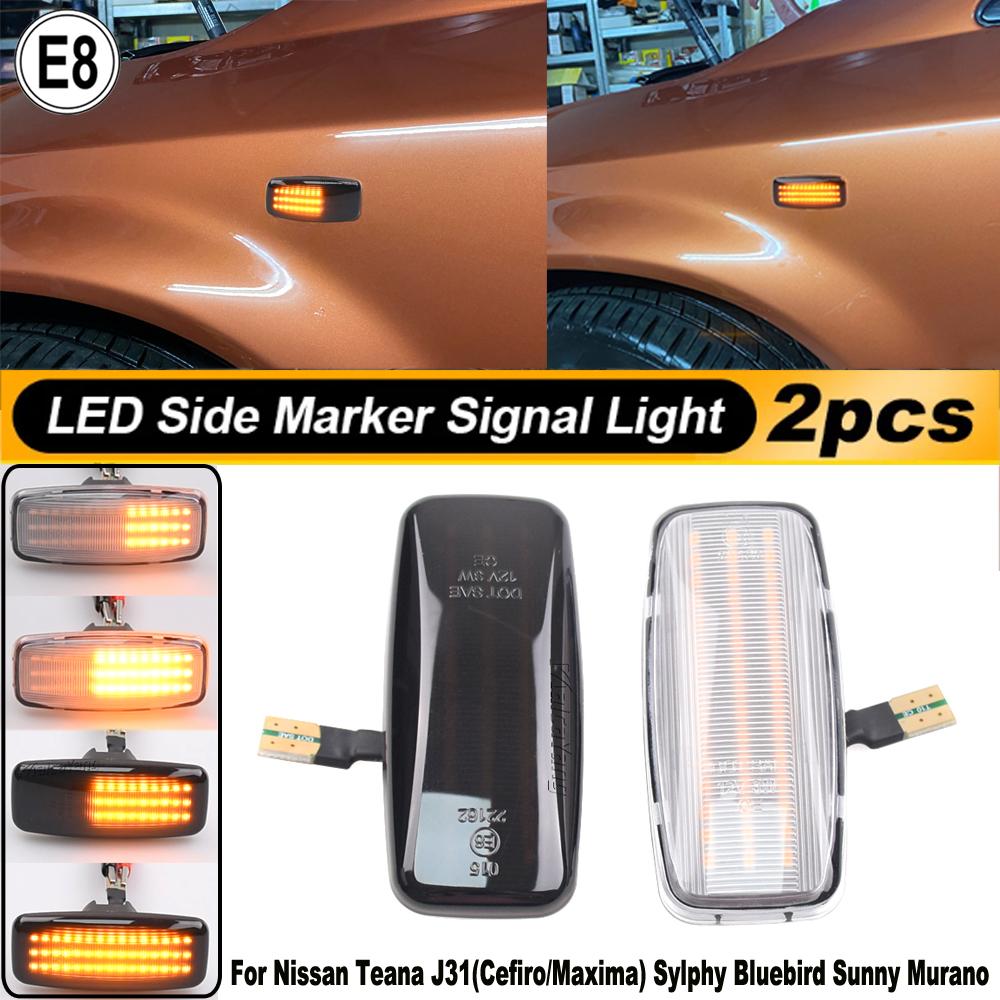 2pieces for Nissan Sylphy Bluebird Sunny Teana Murano Infiniti M35 FX45 FX35 QX60 Led Dynamic Side Marker Turn Signal Light