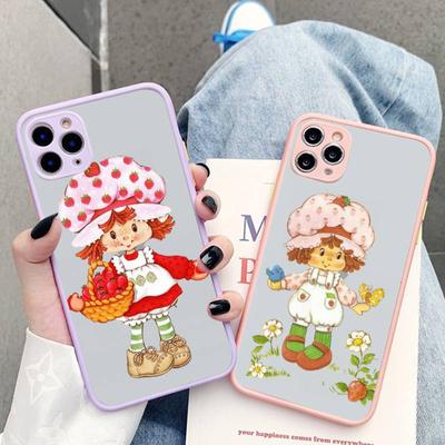 Чехол для телефона с клубничным песочным печеньем для iPhone X XR XS 7 8 Plus 11 12 13 pro MAX 13mini, полупрозрачный матовый чехол