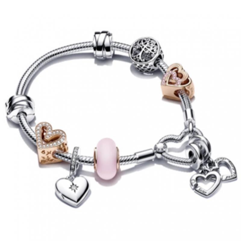 Pandora Moments Heart Closer Snake Chain Bracelet 599539c00