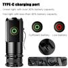 High Power LED Mini Flashlight 2000LM USB Rechargeable Keychain Light With 18350 Built-in Battery Camping Lantern With Magnet