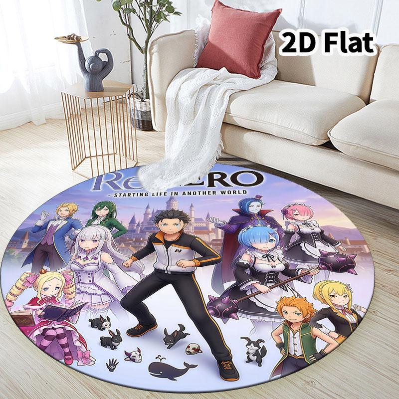 Re Zero Круглый ковер Ковер для гостиной спальни дивана игровой комнаты Декор Нескользящий коврик для пола