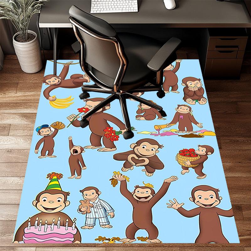 1pc Curious George (7) Design Printed Area Rug Carpet for Bedroom Living Room Home Decor Rugs Mat Non Slip Mat Rug for Bedside