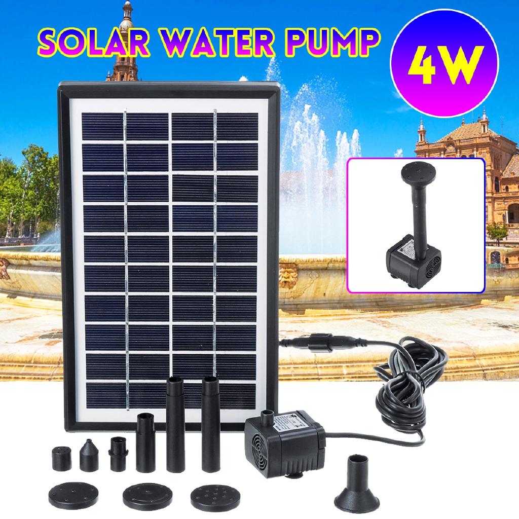 4W 380L/H Water Pump 10V Solar Power Floating Fountain Submersible Waterfall Water Fountain Solar Panel Set for Garden