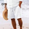 Мужские летние повседневные шорты с эластичной резинкой на талии, регулируемые шорты на шнурке с усиленными карманами, однотонные широкие короткие брюки
