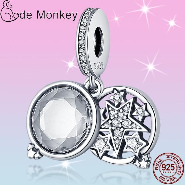 Plata Charms Of Ley 925 Silver Starry Sky Charms Air Balloon Charm Fit Fashion 925 Original Bracelets Pulseira Diy