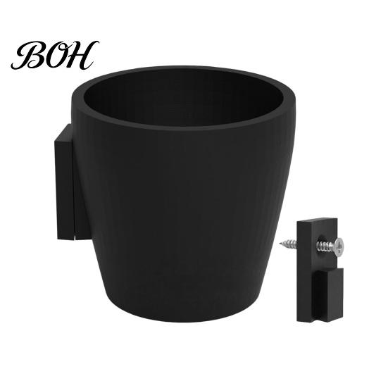 Space-saving Wall Decor 3D Printed Planter, Hanging Indoor Flower Pot for Green Plant Display Succulents, Minimalist Black Holder Home Office Creative