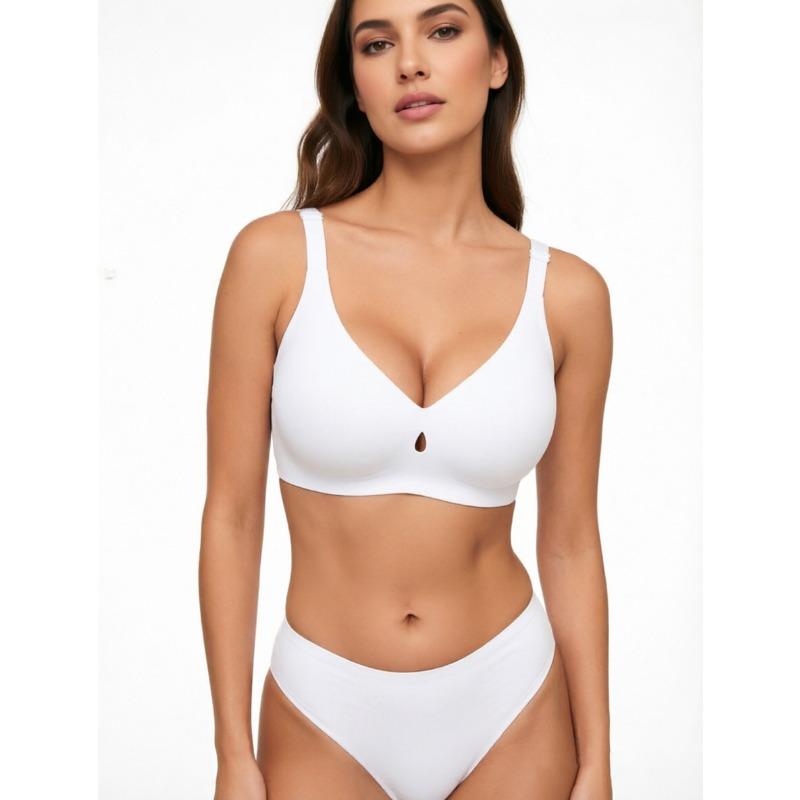 Plus Size Wirefree Bra For Big Chest Push Up Seamless Comfortable Underwear