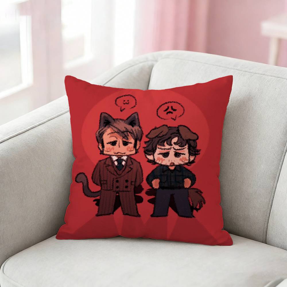 H-Hannibals And Will Pillow Case Cushion Cover Throw Pillow Case For Car Sofa