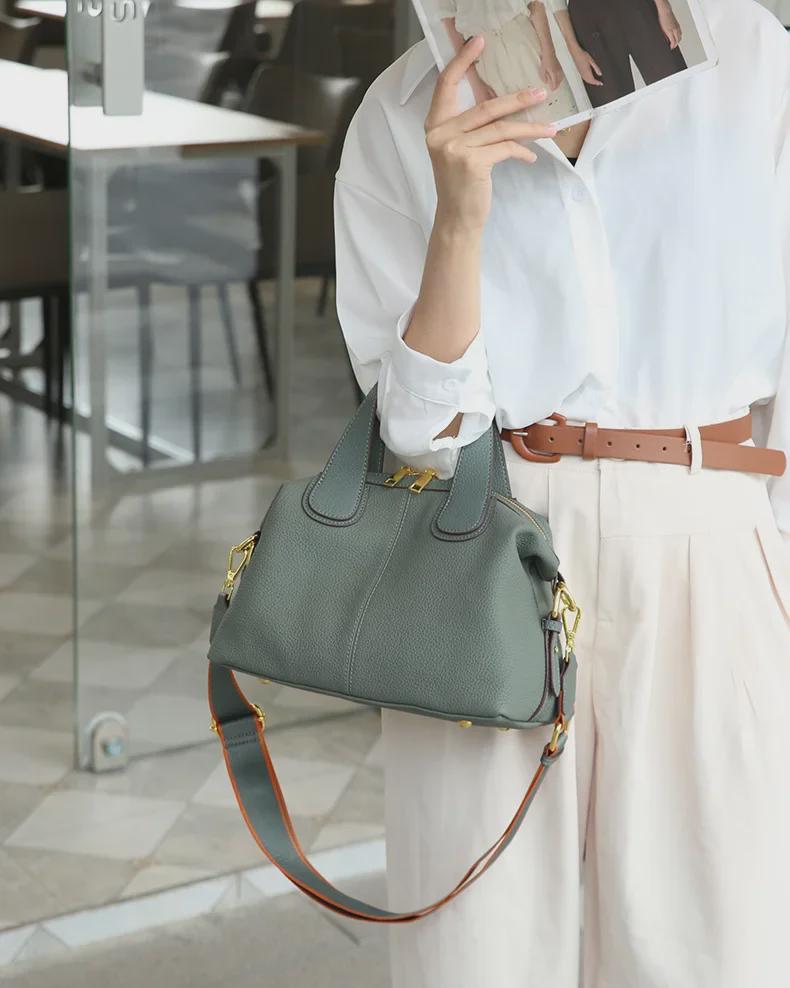 2025 Fashionable Large-Capacity Genuine Leather Crossbody Bag - Stylish Women's Handheld & Shoulder Design