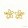 Luxury Floral Stud Earrings: Women's Three-Dimensional s925 Silver Needle, Full Diamond Accent, Versatile for Autumn & Winter Seasons