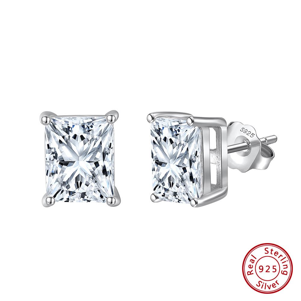 ORSA JEWELS Серьги-гвоздики из стерлингового серебра 925 пробы с муассанитом D цвета, сияющая огранка, изысканные серьги для женщин, блестящие серьги, ювелирные изделия SMOE06